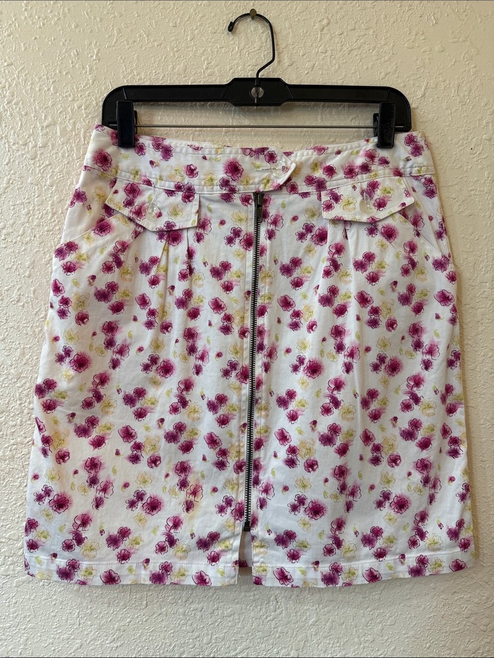 Nicole by Nicole miller White Floral Zip-Front Skirt